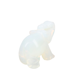 Bianco Giada Scultura del mestiere di Pietra Scolpita Carvingcrafts Elefante di Pietra naturale Mestiere Figurine Per La Decorazione Domestica - Product Image 5