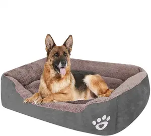 Sofá de seguridad para mascotas, cómodo y lavable, de algodón, transpirable, rectangular, para cachorro, cojín, cama para perro