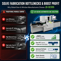Machine de découpe à double tête CNC 380V haute précision JUNDE à 45 degrés pour la fabrication de profilés en aluminium pour fenêtres et portes