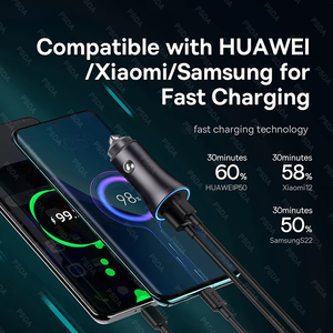 Cargador de coche de 48W, 2 puertos USB tipo C, cargador de encendedor de cigarrillos para coche, carga rápida para <span class=keywords><strong>iPhone</strong></span> 16, adaptador de corriente Xiaomi Samsung - Product Image 2