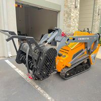 Mini-chargeuse compacte sur chenilles diesel Derette V1000 avec broyeur forestier pour la construction