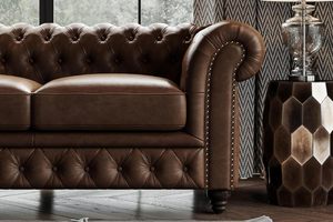 <span class=keywords><strong>Valencia</strong></span> Parma 92 Sofá Chesterfield de cuero Full-Aniline Sofá de cuero italiano Artisan Crafted Nailheads Mid Century Living Room - Product Image 5