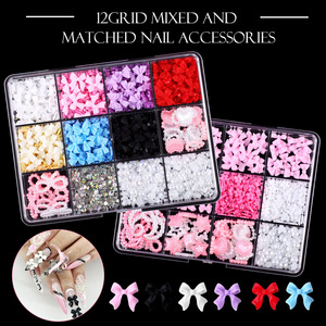 Vente en gros de breloques pour ongles en résine 3D, perles irrégulières, cœur, pentagramme, nœud papillon, ruban, accessoires pour nail art - Product Image 5