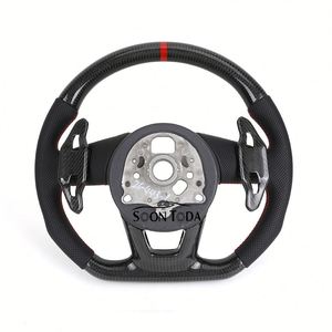Volant en cuir à fibres de carbone chauffant et vibrant personnalisé avec boutons pour <span class=keywords><strong>Audi</strong></span> <span class=keywords><strong>RS4</strong></span> A4 A5 TT B6 S8 D4 S4 B8 B9 RS3 A6 C6 <span class=keywords><strong>MK1</strong></span> - Product Image 5