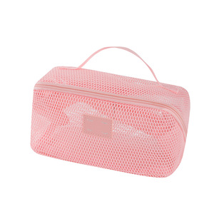 Vente en gros de sacs de <span class=keywords><strong>maquillage</strong></span> en maille écologique avec poignée souple sacs à main de rangement de cosmétiques personnalisés pour femmes cadeaux promotionnels multicolores - Product Image 5