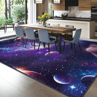 Tapis de sol 3D antidérapant en peluche douce pour salon et chambre à coucher, motif galaxie et univers étoilé, vente en gros