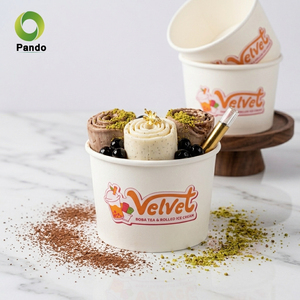 Custom Eco-Friendly 3oz 5oz 8oz PE Coated Food Grade Paper Ice Cream <strong>Cups</strong> with Dome Lid <strong>Disposable</strong> <strong>Dessert</strong> Bowls - Product Image 2