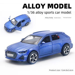 سيارة رياضية تفاعلية بمقياس معدني مجسمة سيارة لعبة من المعدن المصبوب مع بابين مفتوحين لتزيين لوحة القيادة - Product Image 6