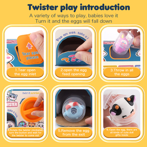 Máquina de garras giratoria de plástico con temática animal para niños, con 6 juguetes de muñecas en forma de bola - Mini juego de caja <span class=keywords><strong>sorpresa</strong></span>, regalo de cumpleaños, juguete - Product Image 6