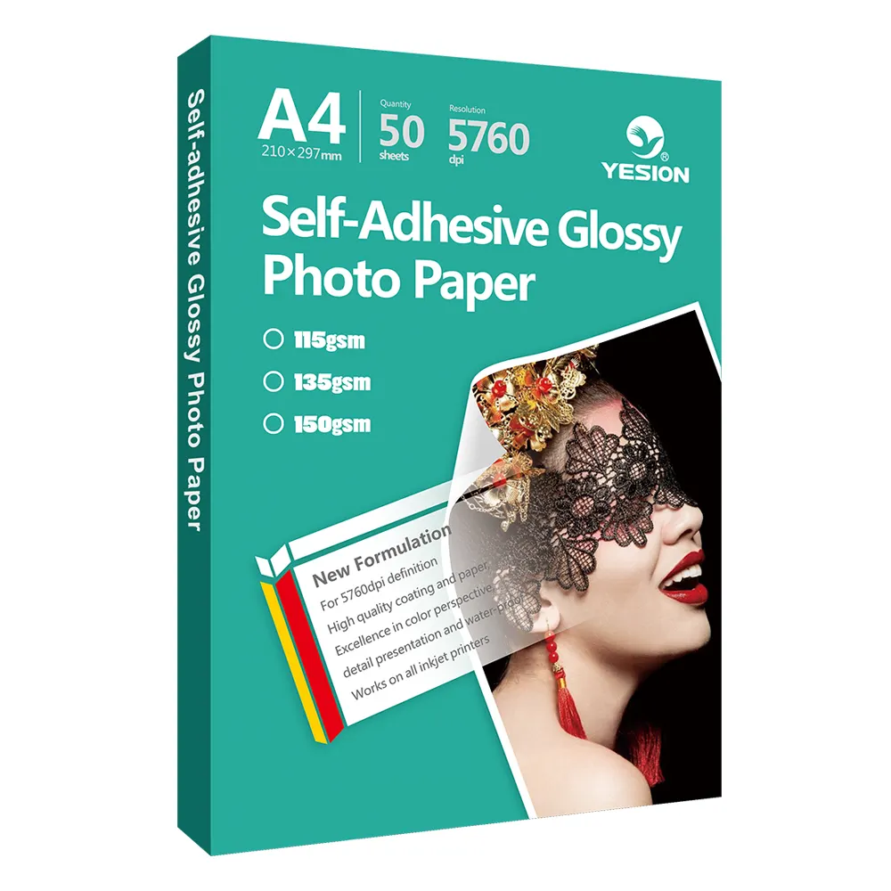 Yesion Aufkleber Foto Papier/115gsm ~ 150gsm A3 A4 Self Adhesive Glossy Photo Papier Für Inkjet Drucker