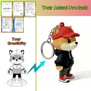 Porte-clés en caoutchouc personnalisé mignon et <span class=keywords><strong>pas</strong></span> <span class=keywords><strong>cher</strong></span>, OEM ODM, dessin animé, 2D 3D, en PVC souple, pour cadeaux promotionnels et publicitaires - Product Image 2