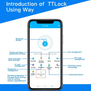 <strong>Knob</strong> Lock Bloqueio De Fingerprint <strong>Digital</strong> Do Aplicativo Smart <strong>Door</strong> Lock Hotel <strong>Digital</strong> Lock Ttllock with Black Remote Control - Product Image 6