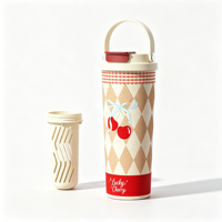 Tasse isotherme en acier inoxydable 304 avec poignée, motif dessin animé, infuseur à thé portable, rétention thermique de 6 à 12 heures