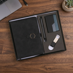 Premium Leather Hardcover A4 Hardcover Durable Office <b>Stationery</b> Gift <b>Set</b> Professionals Business Diary Leather Paper Fab - Product Image 2