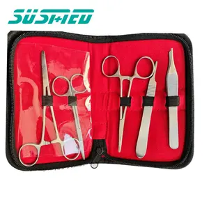 Kit de herramientas de práctica de sutura para la piel, kit de instrumentos de práctica de sutura con almohadilla de sutura y líneas
