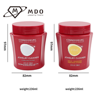 Solution de nettoyage pour bijoux de 236 ml avec panier à brosse, solution de polissage pour or et argent, solution de nettoyage liquide pour bijoux