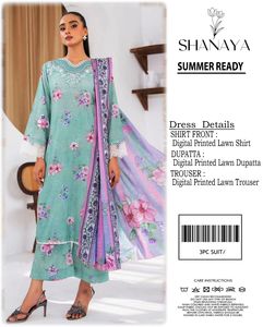 ชุดสัลวาร์ คามีซ ผ้าลอนพิมพ์ลายดิจิทัลสำหรับผู้หญิง Shanaya แบบ 3 ชิ้น ชุดลำลองสำหรับฤดูร้อน ทรงหลวมแบบดั้งเดิม ความยาวปานกลาง - Product Image 1