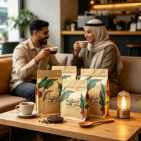 Sacs d'emballage personnalisés refermables en papier kraft 250g 500g pour café, sachets à fond plat pour noix et aliments
