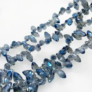 JC 6*12mm top hole teardrop crystal beads DIY accesory multi colors faceted glass jewelry beads crystal