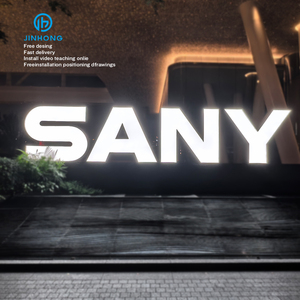 Chất lượng xuất sắc 3D Thư ký Máy dẫn đăng ký dẫn chiếu sáng dấu hiệu thép không gỉ chữ frontlit Acrylic Logo ngoài trời - Product Image 3