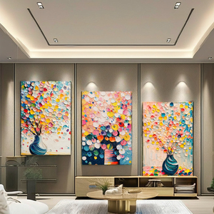 Toile de peinture à l'huile abstraite florale moderne inspiration Art déco décoration murale pour le salon <span class=keywords><strong>chambre</strong></span> décoration de la maison - Product Image 2