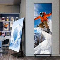 Machine publicitaire mobile sur pied, écran LED intelligent pliable portable d'intérieur, affichage de totem d'affiche
