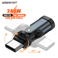 Adaptateur TYPE-C 240W | Adaptateur convertisseur de charge rapide et de synchronisation de données C à C réglable à 540 rotations