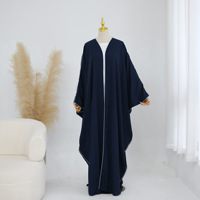 Abaya Dubaï EAU Pure Nida Tissu Taille Libre Manches Chauve-Souris Modeste Musulmane Femmes Evènements Fête Ouverte