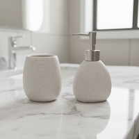 Ensemble d'accessoires de salle de bain en résine effet marbre, porte-savon moderne en résine