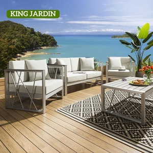 King Jardin Arredamento di Lusso per Esterni, Divani da Giardino, Set da Giardino, Mobili in Alluminio, Divano Sezionale in Teak Massiccio per Esterni - Product Image 2