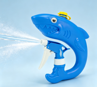 Pistolet à eau Requin à double mode de pulvérisation pour enfants, idéal pour l'été, la plage et la piscine