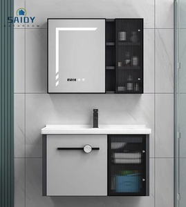 Mueble de <span class=keywords><strong>Baño</strong></span> Moderno de Aluminio con <span class=keywords><strong>Encimera</strong></span> de Pizarra, <span class=keywords><strong>Lavabo</strong></span>, Impermeable, de Pared, Triangular, para Hotel - Product Image 1