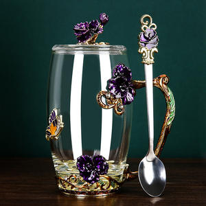 Juego de Tazas de Café y Leche de Vidrio Esmaltado Ecológico Estilo Europeo para Mujer, 300-400 ml, Regalo Empresarial - Product Image 6