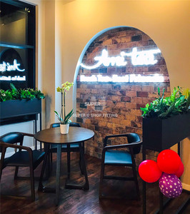 Bubble Tea mobili in noce nero Cafe <span class=keywords><strong>Shop</strong></span> Design Boba Juice Store infissi vendita al dettaglio fisica tè al latte bancone per caffè - Product Image 5