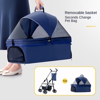 Poussette pour animaux de compagnie, chien, chat, bébé, extérieur, 4 roues, légère, pliable, séparable, voyage
