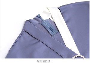 Nuove camicetta da donna con scollo a fiocco bianco blu in Chiffon camicia Blusas Mujer De <span class=keywords><strong>Moda</strong></span> magliette da donna 9848 # - Product Image 6