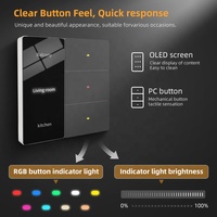 Interrupteur mural intelligent Tuya WiFi pour la maison, avec écran LED, 86x86mm, contrôleur 1 2 3 4 voies