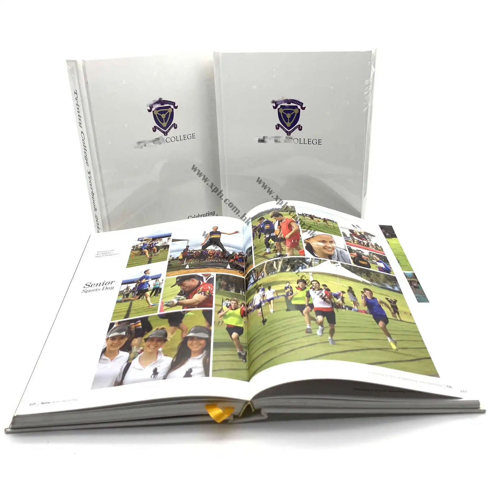 Stampa su ordinazione del libro dell'album di foto del libro di viaggio del libro della copertina rigida di fotografia della stagnola di oro