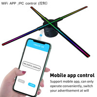 Pantalla de publicidad de holograma 3D, 4 hojas, 52cm, 60cm, 65Cm