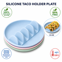 Support de tacos en silicone réutilisable, non toxique, durable et flexible, plateau de service pour tortillas, déjeuner et dîner