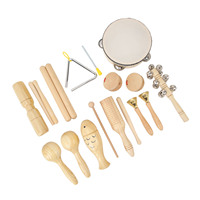 10 PCS Set Musical Percussion Instruments Wooden Stainless Steel Toddler Musical Instruments