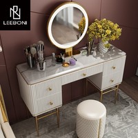 Coiffeuse moderne de luxe pour chambre maquillage coiffeuse avec miroir à LED meubles de chambre à coucher
