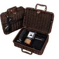 Coffret Cadeau de Luxe en Rotin Lunaire pour Homme, Idéal pour Demande en Mariage, Compagnon de Marié, avec Bouteille Isotherme, Cravate et Boutons de Manchette, Mariage, Anniversaire, Logo Personnalisé
