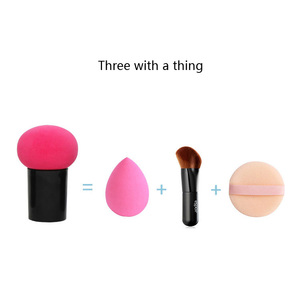 Strumenti personalizzati per il trucco del viso senza lattice portatile Multi-funzionale spugna per il trucco dei funghi con manico corto nero per creme liquide - Product Image 6