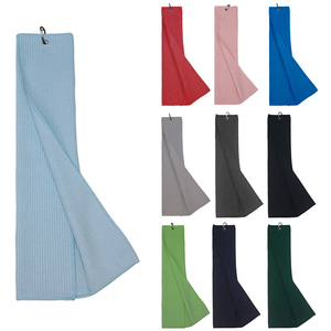 BESTOWER Logo imprimé personnalisé double <span class=keywords><strong>action</strong></span> coloré Tri Fold microfibre gaufre armure style <span class=keywords><strong>serviette</strong></span> <span class=keywords><strong>de</strong></span> golf sport crochet <span class=keywords><strong>serviette</strong></span> - Product Image 6