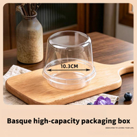 Boîte d'emballage cylindrique transparente jetable de 4 pouces pour aliments, matériau PET, épaisseur 1 mm, impression personnalisable