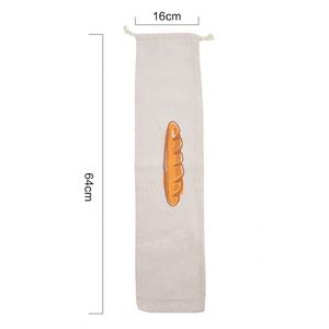 Sac à pain personnalisable en toile de coton naturel et lin biologique avec cordon de serrage, motif lettres, poignée en corde en tissu écologique, marque XH - Product Image 6