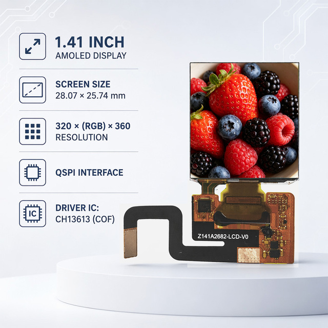 Wholesale 1.41 Inch 320x360 AMOLED Display Module QSPI Interface High Definition Smart Watch CH13613(COF) Driver IC