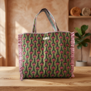 Bolsos Tote de Tela de Algodón Acolchados de Color Sólido con Cierre de Cremallera, Ideales para la Playa y Compras de Verano para Damas - Product Image 3