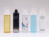 100Ml PETG Gradient Noir Cylindre En Plastique Vaporisateur Bouteille De Luxe Fine Brume Vaporisateur Cosmétique Soins De La Peau Emballage